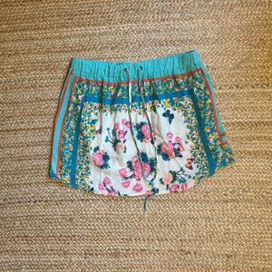 Farm Rio Floral Drawstring Mini Skirt